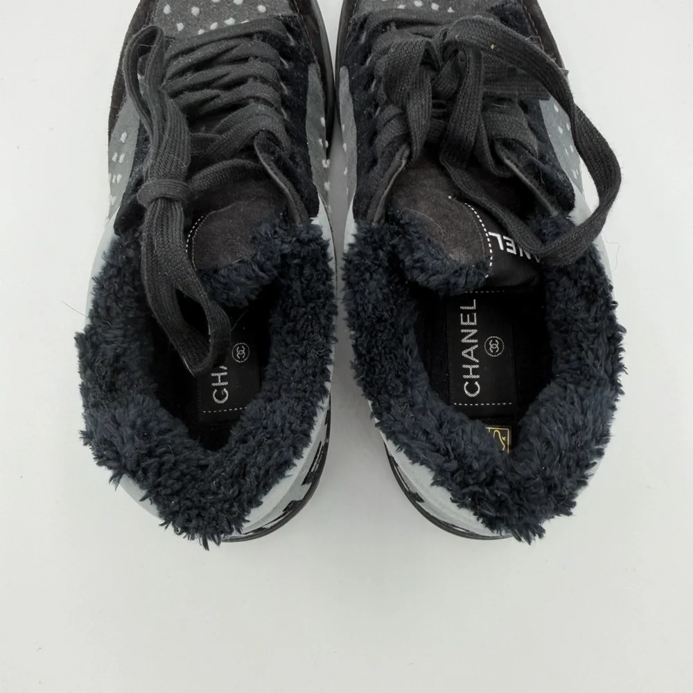 Chanel Shearling Sneakers -Black and Gray - brand new in box size 38 - Picture 5 of 6